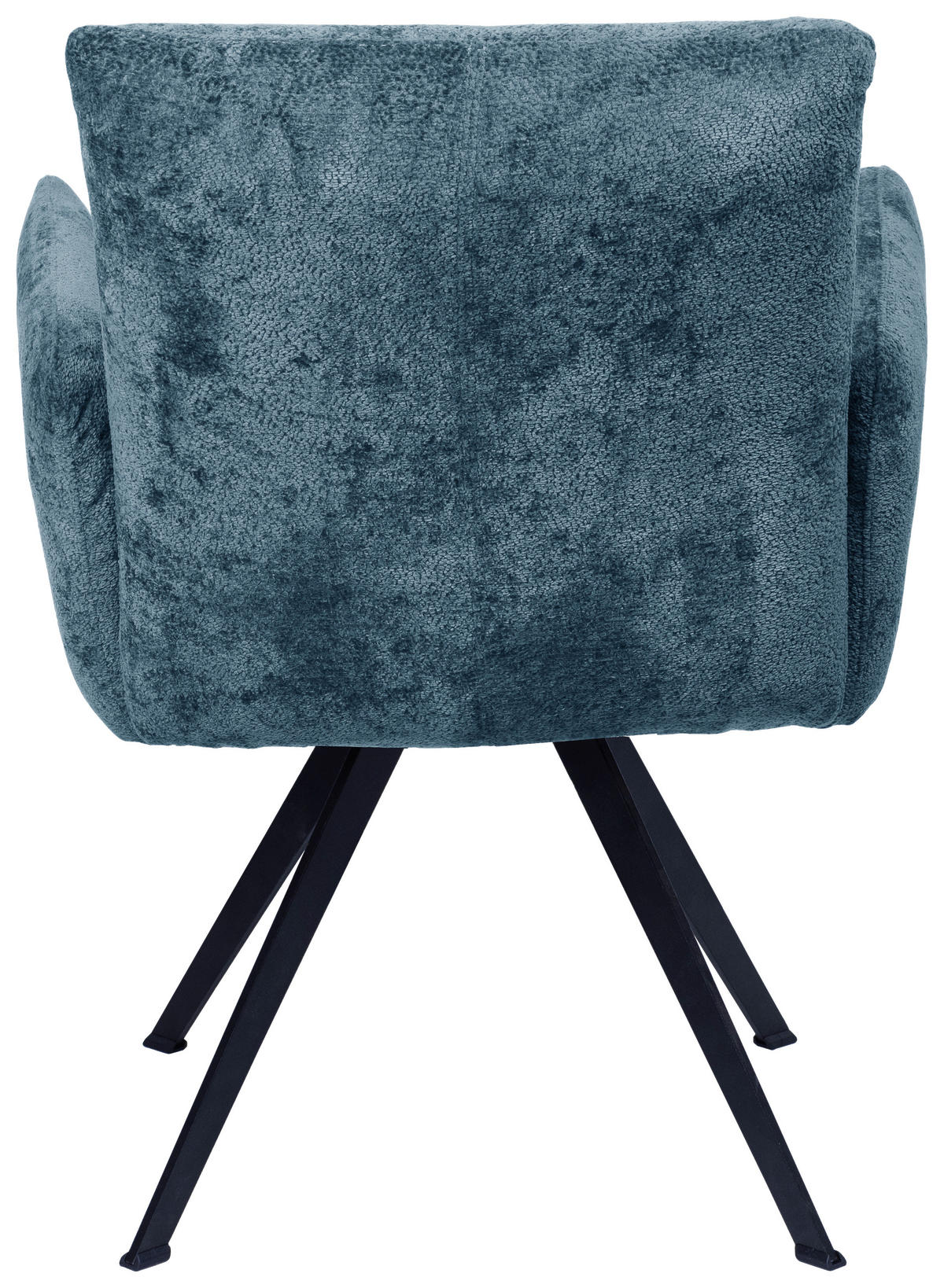 ARMLEHNSTUHL  in Eisen Teddystoff  - Petrol/Schwarz, Design, Textil/Metall (64/87/71cm) - Welnova