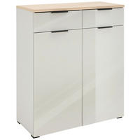 SCHUHSCHRANK Eichefarben, Kaschmir  - Kaschmir/Eichefarben, Design, Glas/Holzwerkstoff (89/105cm) - Voleo