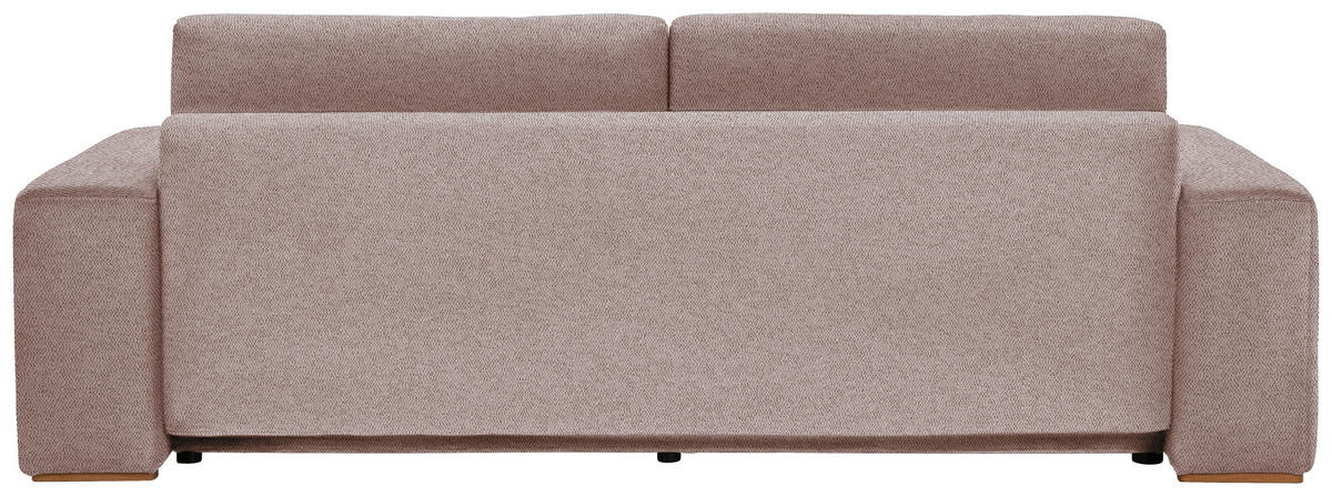 SCHLAFSOFA in Flachgewebe Altrosa  - Buchefarben/Schwarz, Konventionell, Holz/Kunststoff (255/86/123cm) - Livetastic