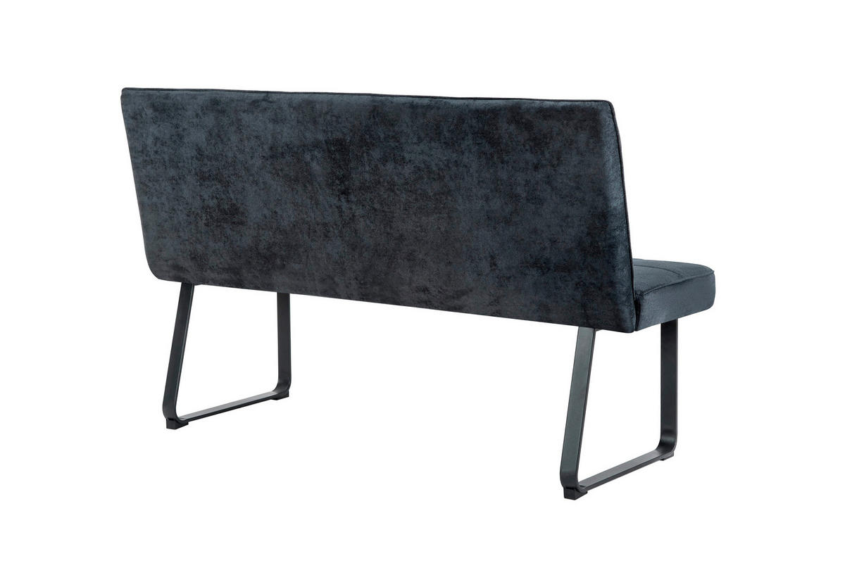 SITZBANK in Metall, Textil Dunkelgrau  - Dunkelgrau/Schwarz, MODERN, Textil/Metall (140/92/58cm) - MID.YOU