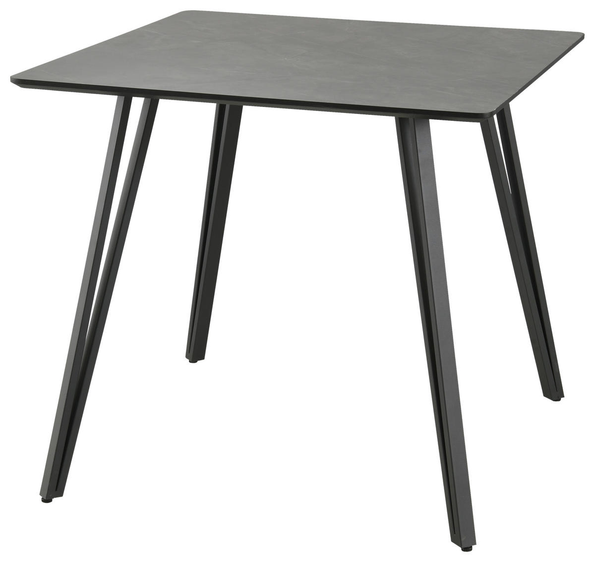 ESSTISCH in Metall, Holzwerkstoff 80/80/75 cm  - Schwarz/Grau, Design, Holzwerkstoff/Metall (80/80/75cm) - Boxxx