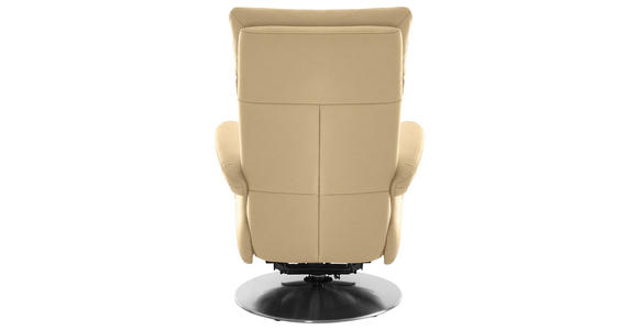 RELAXSESSEL in Leder Beige - Edelstahlfarben/Beige, Design, Leder/Metall (78/112/85cm) - Cantus