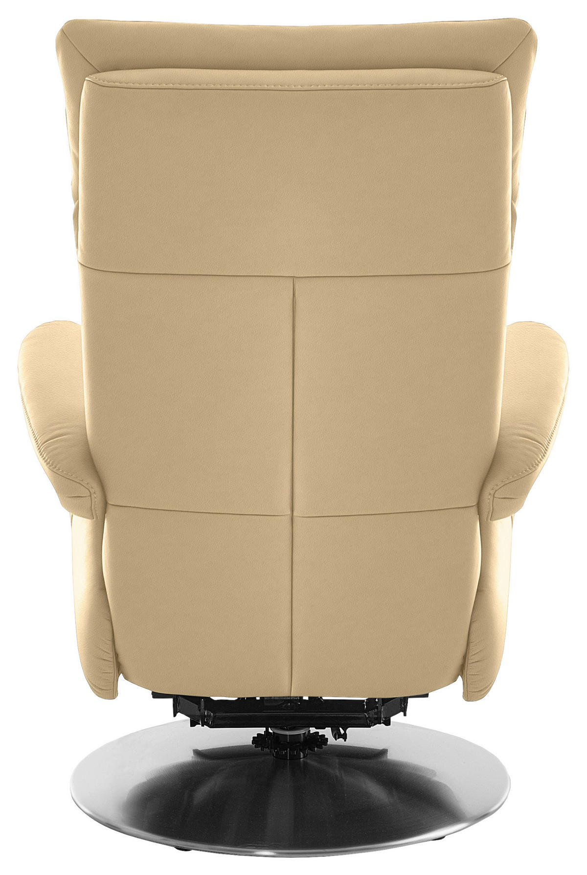 RELAXSESSEL in Leder Beige  - Edelstahlfarben/Beige, Design, Leder/Metall (78/112/85cm) - Cantus