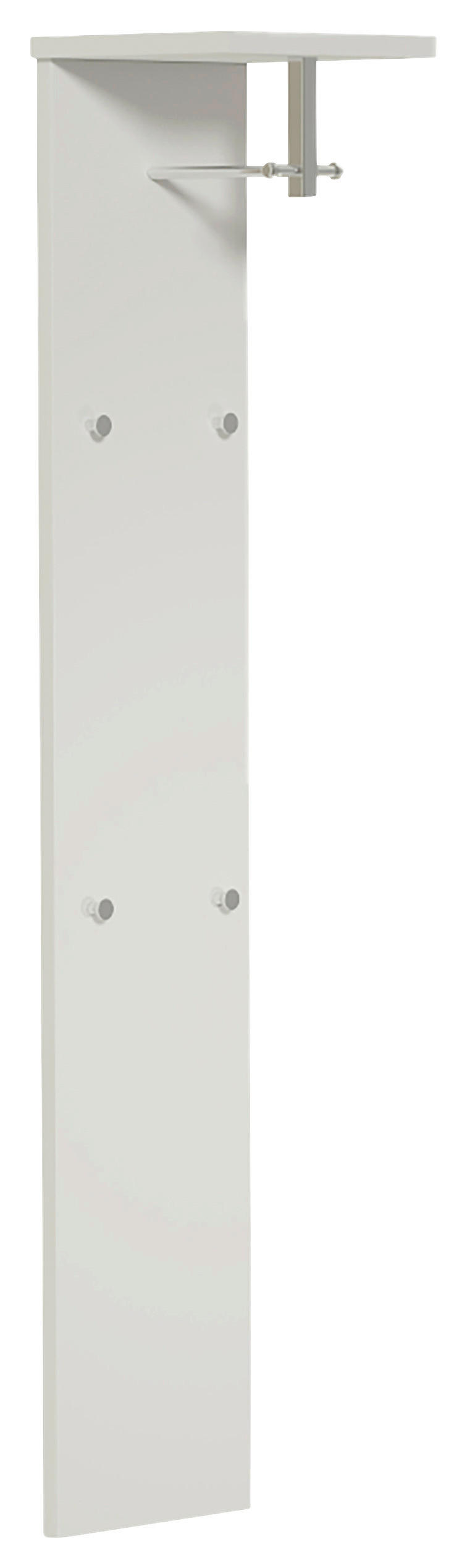 GARDEROBENPANEEL  in 33/167/31 cm  - Chromfarben/Weiß, Design, Holzwerkstoff/Metall (33/167/31cm) - Moderano