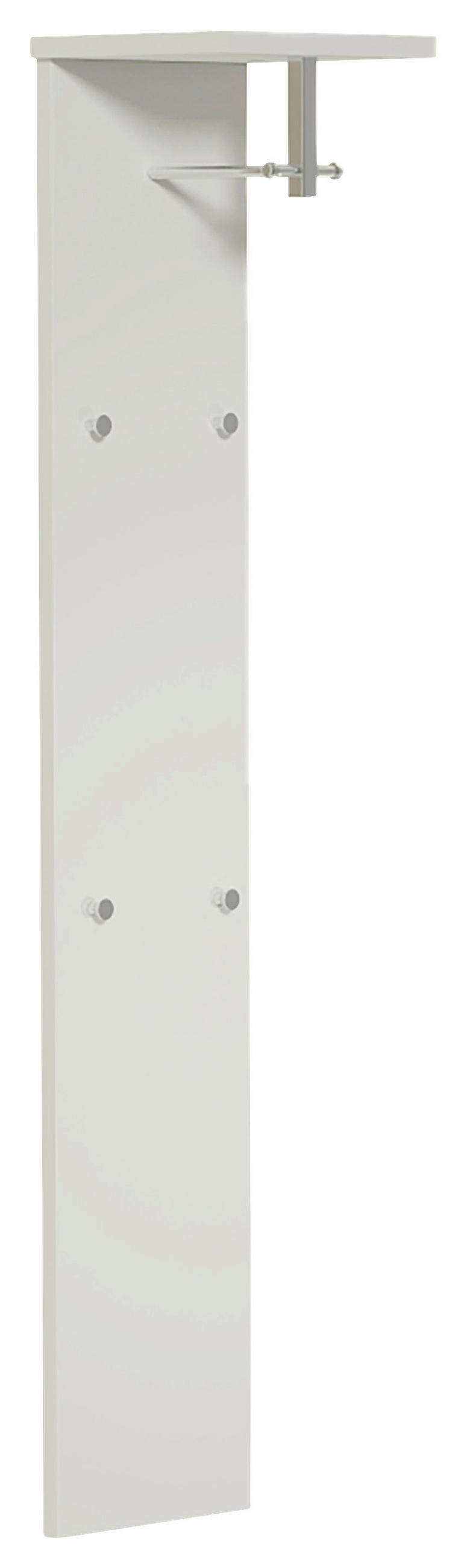 GARDEROBENPANEEL  in 33/167/31 cm  - Chromfarben/Weiß, Design, Holzwerkstoff/Metall (33/167/31cm) - Moderano