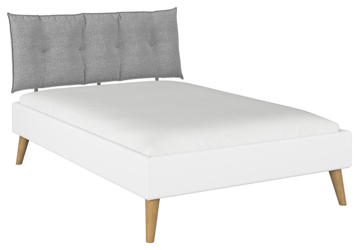 BETT 140/200 cm  in Weiß  - Wildeiche/Weiß, Design, Holz/Holzwerkstoff (140/200cm) - Carryhome