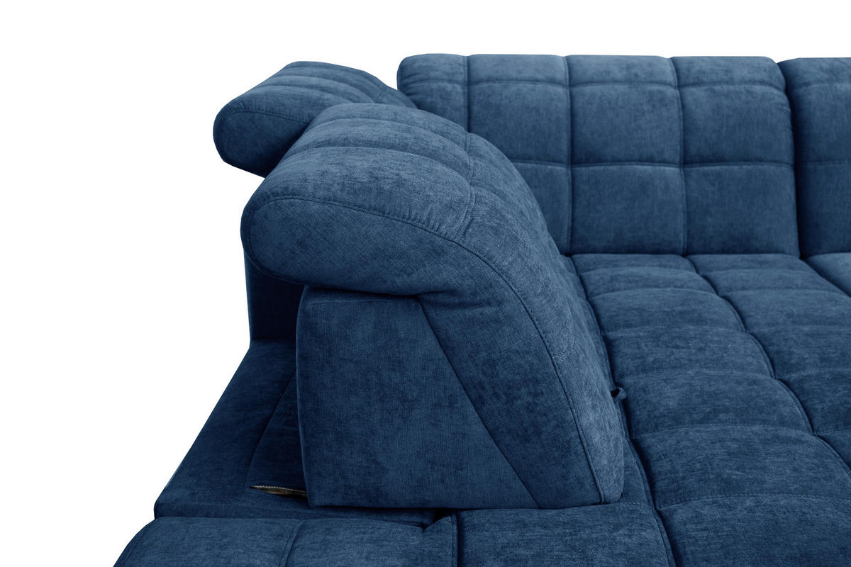 ROHOVÁ SEDACIA SÚPRAVA, textil, modrá - čierna/modrá, Design, drevo/textil (216/297cm) - Xora