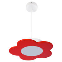 KINDERHÄNGELEUCHTE Fiore 33/70 cm   - Rot, Basics, Holzwerkstoff/Kunststoff (33/70cm)