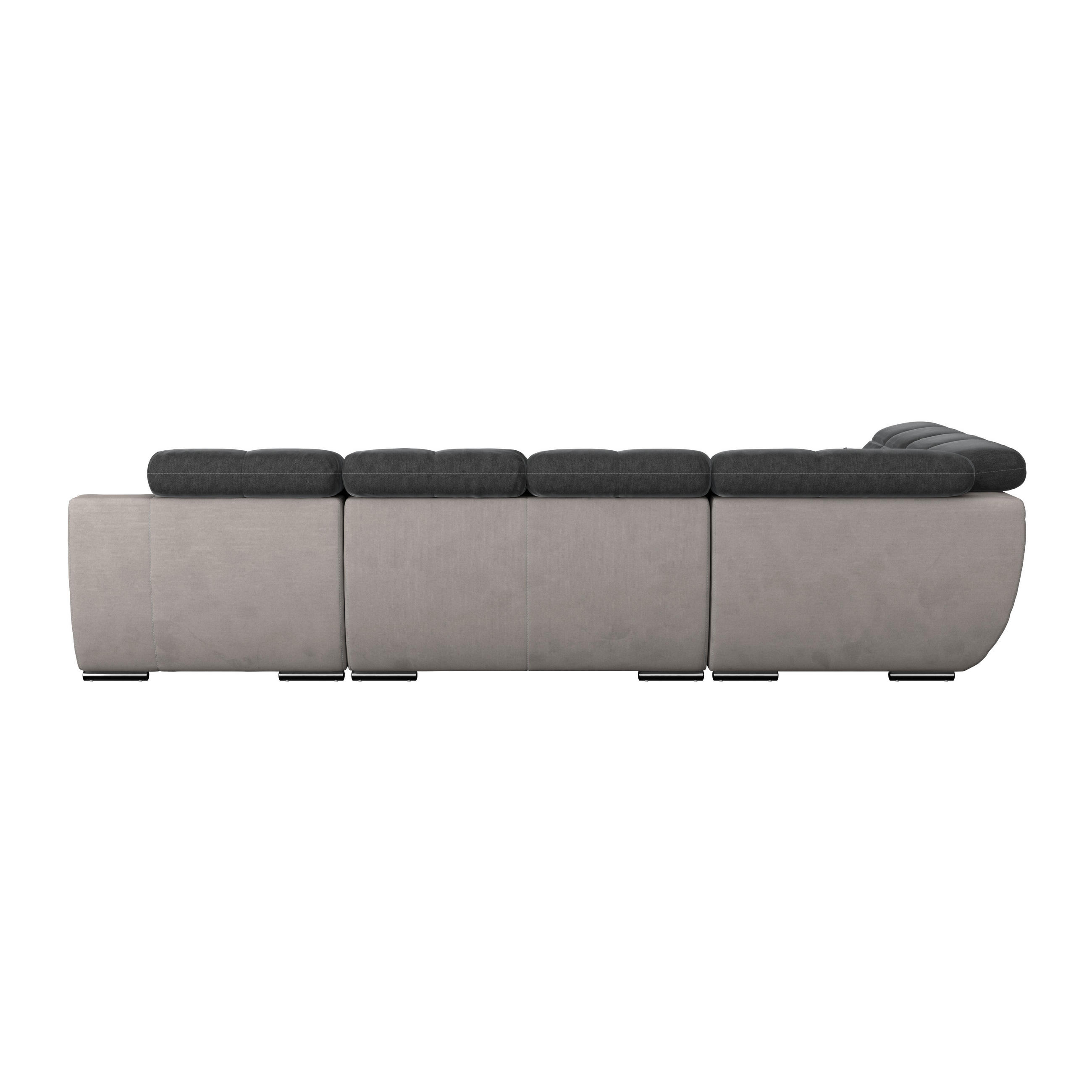 WOHNLANDSCHAFT Anthrazit, Grau Webstoff  - Chromfarben/Anthrazit, MODERN, Textil/Metall (228/345/184cm) - MID.YOU