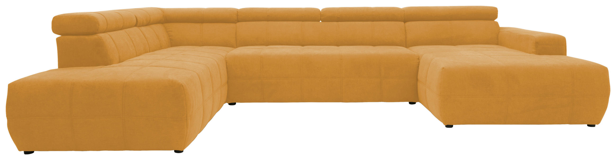 WOHNLANDSCHAFT Orange Mikrofaser  - Schwarz/Orange, Design, Kunststoff/Textil (228/359/175cm) - MID.YOU