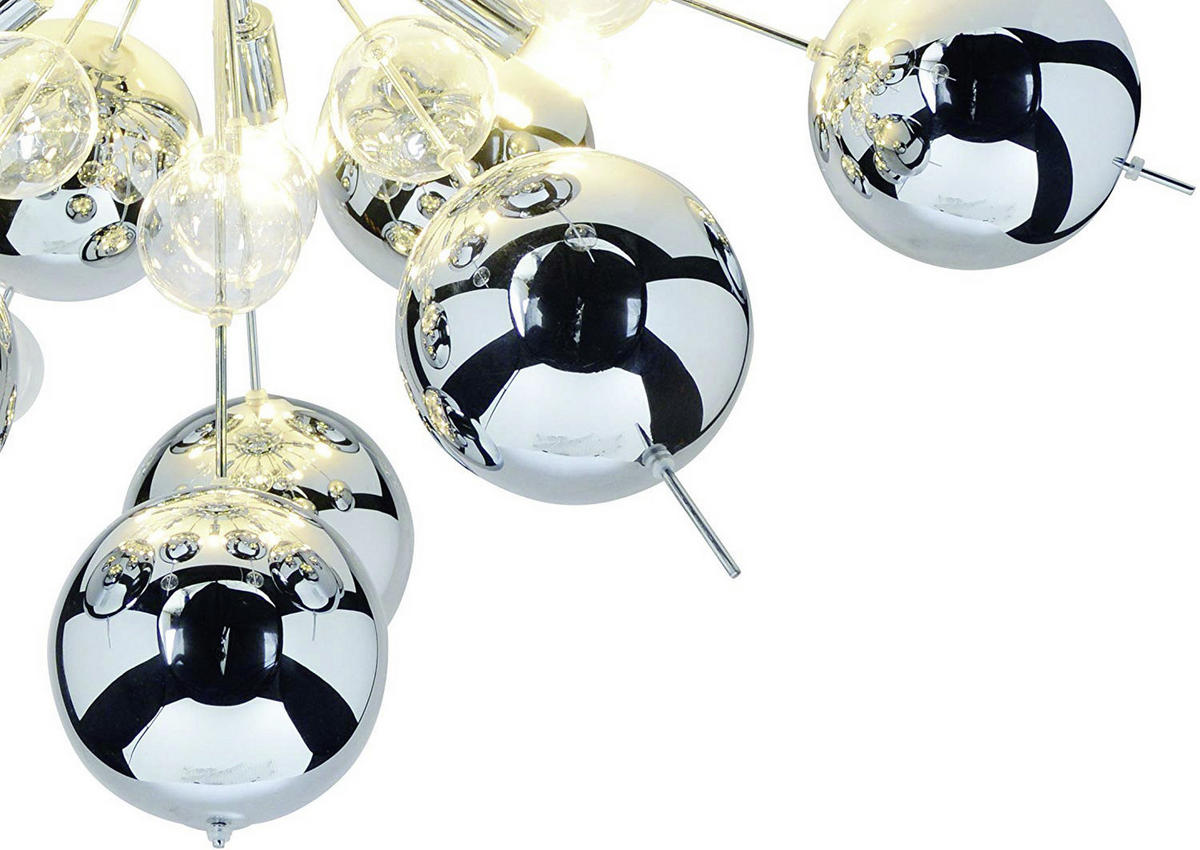 TISCHLEUCHTE EXLOSION 50/73 cm   - Klar/Chromfarben, Design, Glas/Metall (50/73cm) - Näve