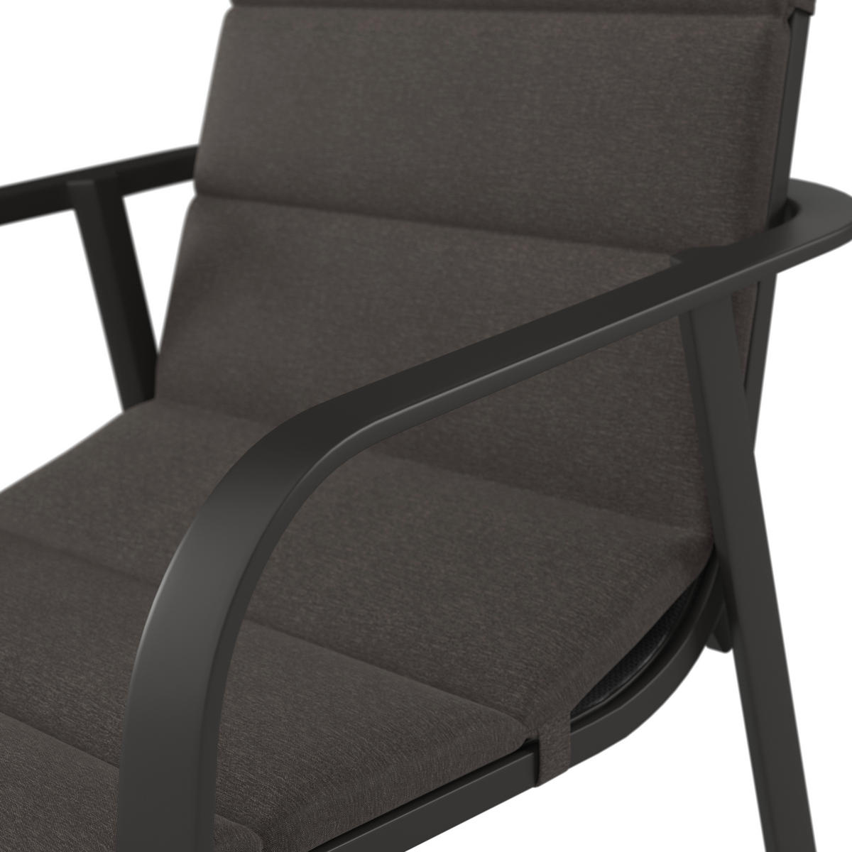 GARTENSTUHL Aluminium Anthrazit, Grau  - Anthrazit/Grau, MODERN, Textil/Metall (58/91/63cm) - Ambia Garden