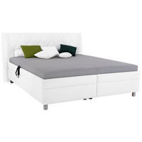 POLSTERBETT Matratze, gepolstertes Kopfteil, Lattenrost, Bettkasten 200/200 cm  in Weiß  - Birkefarben/Silberfarben, KONVENTIONELL, Holz/Textil (200/200cm) - Esposa