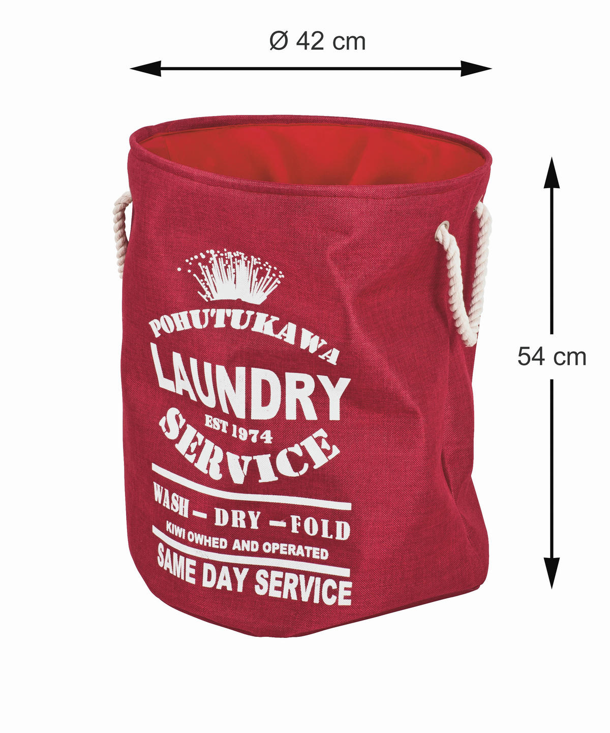 WÄSCHETONNE - Rot/Weiß, Design, Textil (42/54cm) - Carryhome