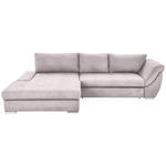 ECKSOFA  in Flachgewebe Rosa  174/306 cm  - Silberfarben/Rosa, Design, Textil/Metall (174/306cm) - Carryhome