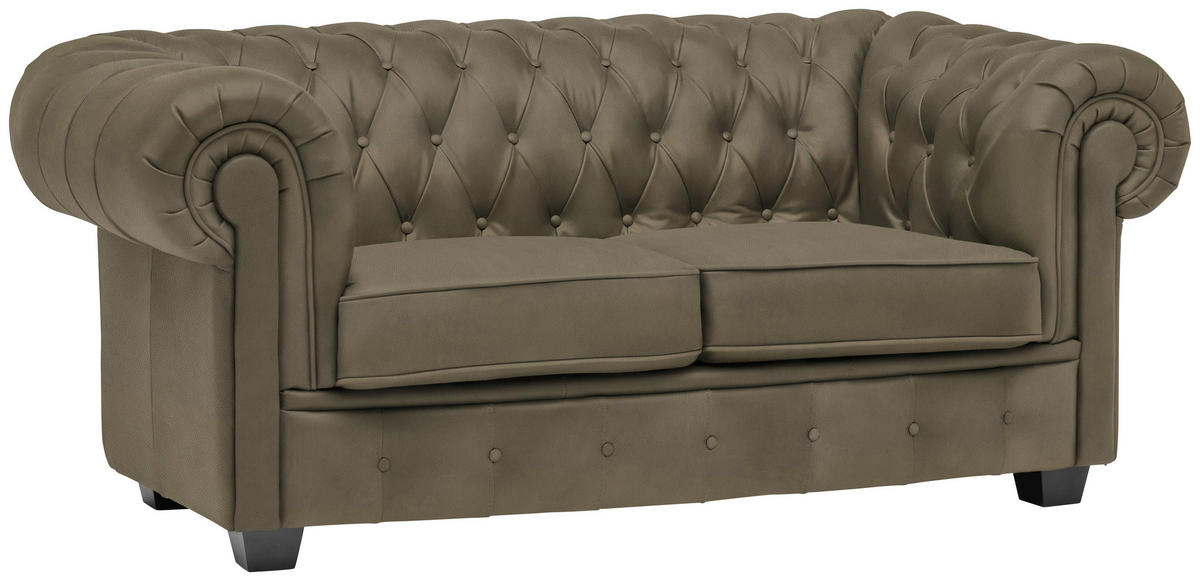 CHESTERFIELD SOFA boja zemlje  - boja zemlje/vendž, Lajfstajl, tekstil/drvo (180/76,5/96cm) - Landscape