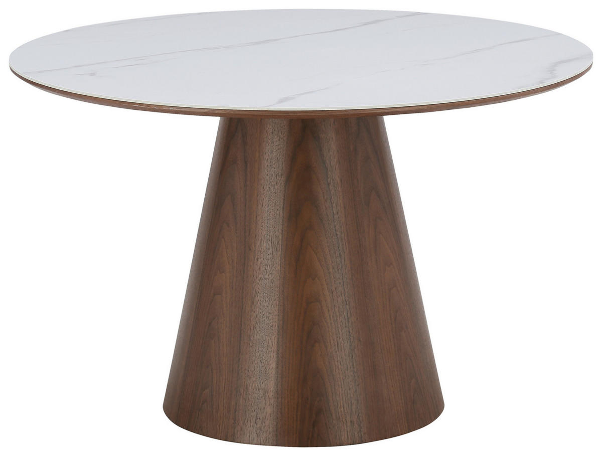 ESSTISCH in Holz, Keramik, Holzwerkstoff 120/120/75 cm  - Walnussfarben/Weiß, MODERN, Holz/Keramik (120/120/75cm) - MID.YOU