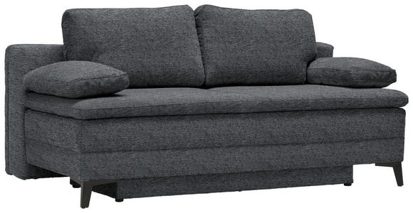 BOXSPRINGSOFA in Webstoff Dunkelgrau  - Dunkelgrau/Schwarz, MODERN, Textil/Metall (200/100/108cm) - Novel