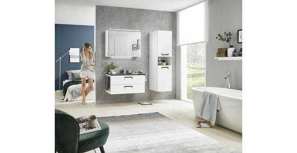 BADEZIMMER - Anthrazit/Weiß, Design, Glas/Naturmaterialien (97cm) - Dieter Knoll