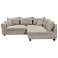 HÖRNSOFFA i vävt tyg sandfärgad  - sandfärgad/svart, Modern, textil/plast (252/175cm) - Livetastic