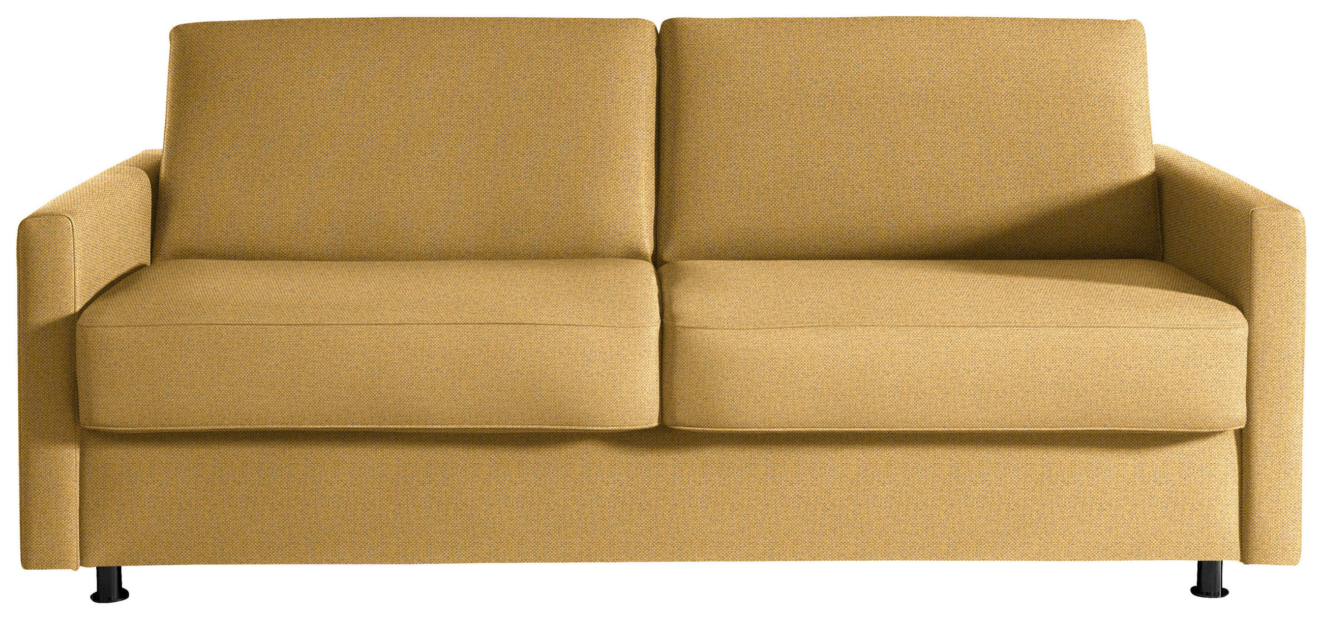 SCHLAFSOFA  in Flachgewebe Gelb  - Gelb/Schwarz, KONVENTIONELL, Textil/Metall (207/88/101cm) - Bali