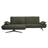 ECKSOFA in Flachgewebe Grün  - Schwarz/Grün, Design, Textil/Metall (155/284cm) - Koinor
