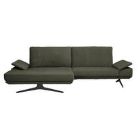 ECKSOFA in Flachgewebe Grün  155/284 cm  - Schwarz/Grün, Design, Textil/Metall (155/284cm) - Koinor
