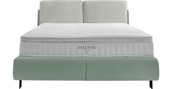 BOXSPRINGBETT 180/200 cm  in Hellgrau, Salbeigrün  - Salbeigrün/Hellgrau, Design, Textil/Metall (180/200cm) - Johann Jakob
