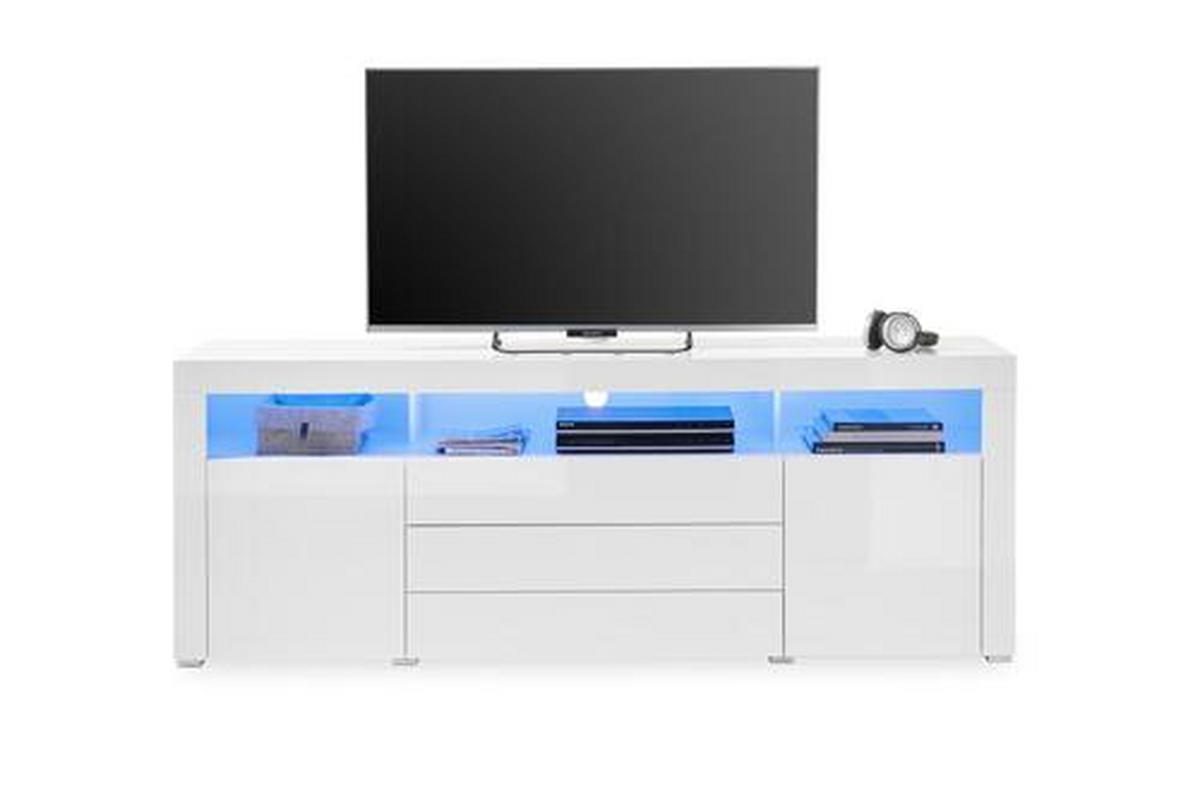 SIDEBOARD 200/74/44 cm  - vit/aluminiumfärg, Modern, trämaterial (200/74/44cm) - Livetastic