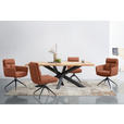 ARMLEHNSTUHL  in Eisen Mikrofaser  - Cognac/Schwarz, Design, Textil/Metall (62/89,5/65cm) - Novel