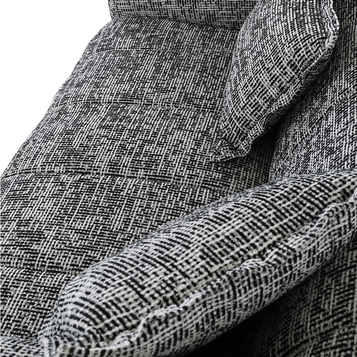 3-SITZER-SOFA in Chenille Grau, Schwarz, Weiß  - Schwarz/Weiß, Design, Kunststoff/Textil (205/70/109cm)