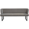SITZBANK 205/91/66 cm Webstoff Anthrazit, Schwarz  - Anthrazit/Schwarz, Design, Textil/Metall (205/91/66cm) - Novel
