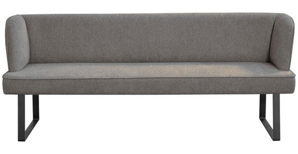 SITZBANK 205/91/66 cm Webstoff Anthrazit, Schwarz - Anthrazit/Schwarz, Design, Textil/Metall (205/91/66cm) - Novel