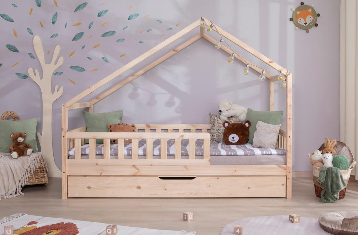 HAUSBETT 90/200 cm Naturfarben  - Naturfarben, Modern, Holz (90/200cm) - MID.YOU