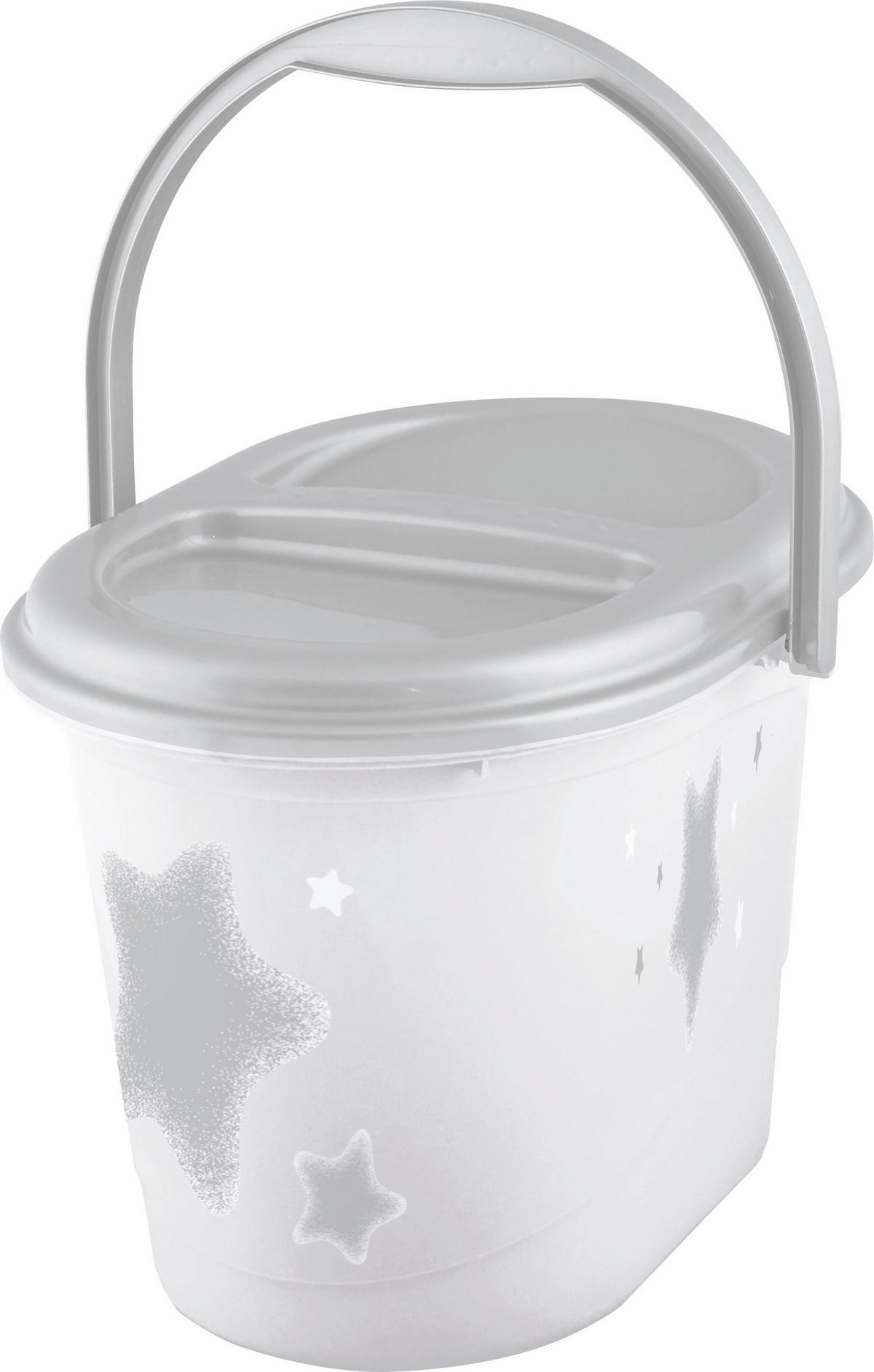 WINDELEIMER   STARS  - Weiss/Grau, Basics, Kunststoff (37/29,5/27,5cm) - My Baby Lou