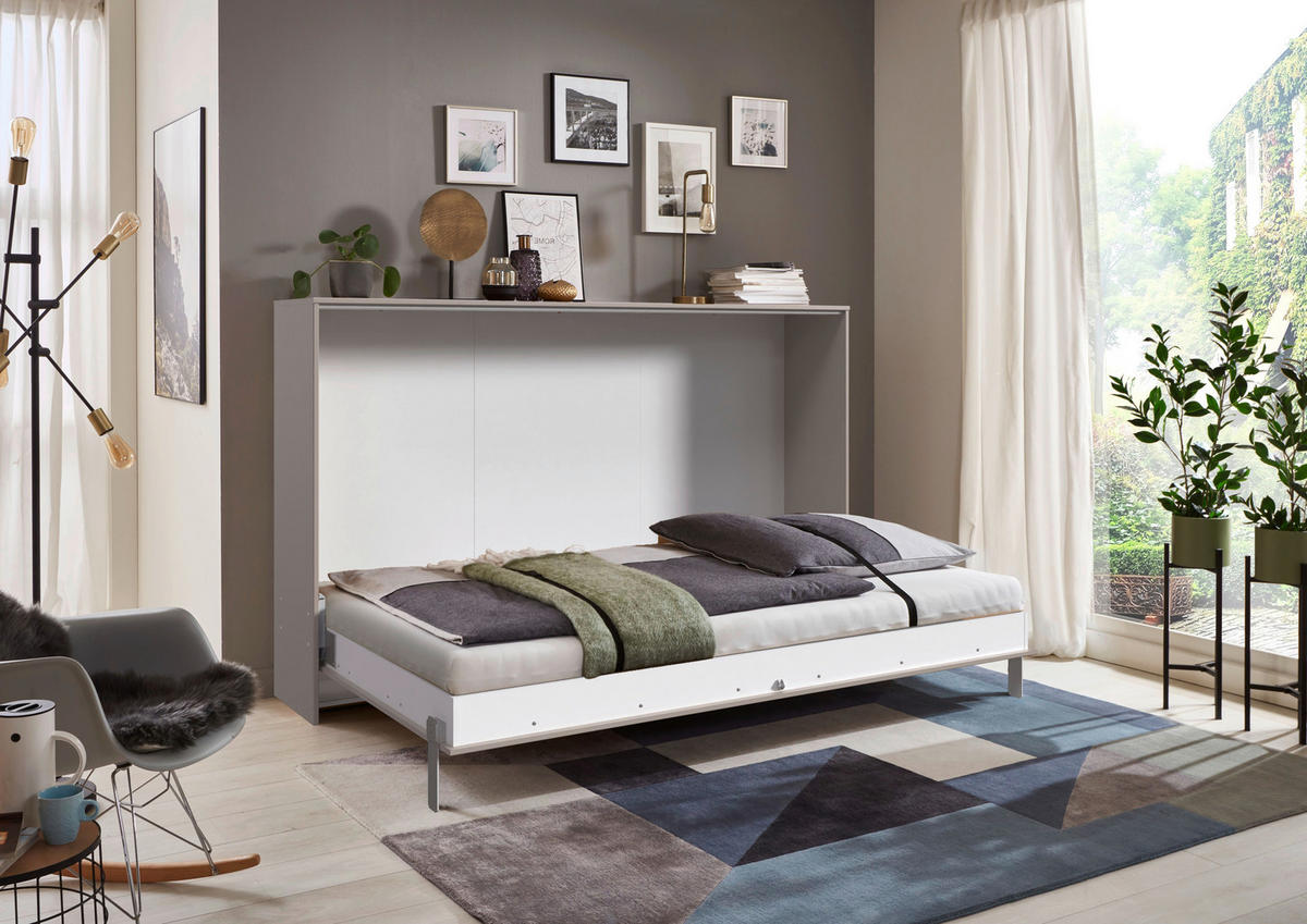 KLAPPBETT 120/200 cm,  in  in Weiß, Sahara,  - Weiß/Sahara, Design, Holz/Holzwerkstoff (120/200cm) - Carryhome