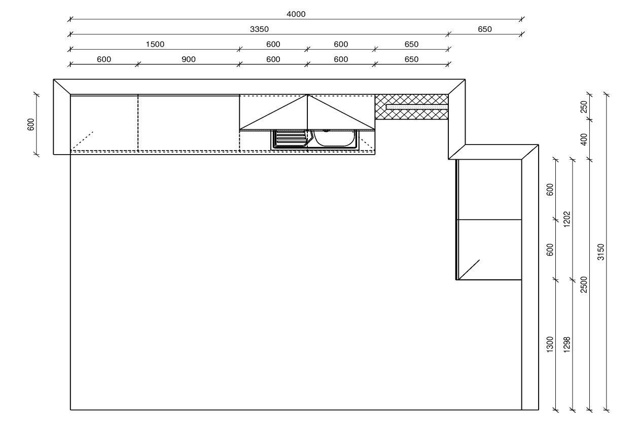 KÜCHENLEERBLOCK 270/120 cm in Anthrazit, Eichefarben - Chromfarben/Eichefarben, KONVENTIONELL, Holzwerkstoff/Metall (270/120cm) - Welnova