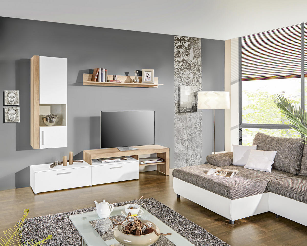 REGAL ZA DNEVNI BORAVAK bela   - boja aluminijuma/bela, Moderno, plastika (250/190/40cm) - Carryhome