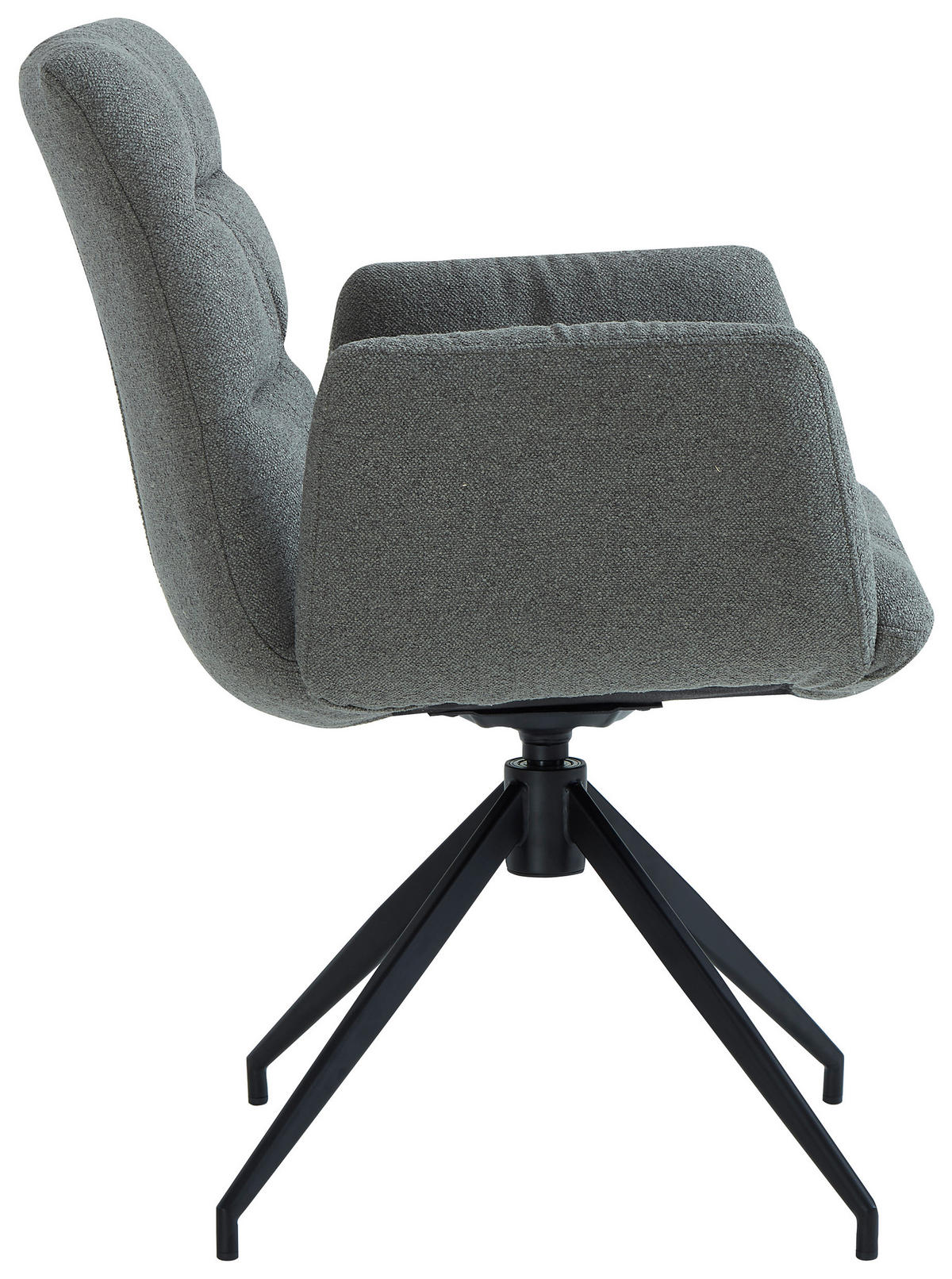 ARMLEHNSTUHL  Sitzfläche 360° drehbar Leinenoptik  Grün, Schwarz  - Schwarz/Grün, Design, Textil/Metall (62/86/65cm) - Dieter Knoll