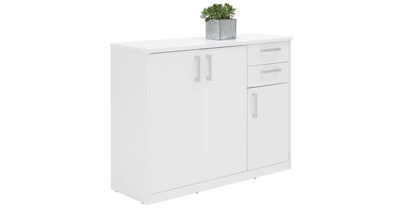 KOMMODE , 106/84/36 cm, 2 Schublade(n)  - Silberfarben/Schwarz, Basics, Holzwerkstoff/Kunststoff (106/84/36cm) - Xora