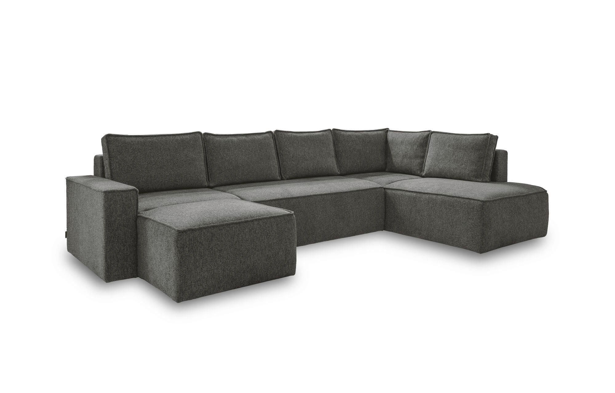 SJEDEĆA GARNITURA tekstil  tamno siva   - bijela/siva, Design, tekstil/plastika (156/322/194cm) - MID.YOU