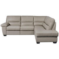 ECKSOFA Grau Kombination Echtleder/Lederlook  - Grau, KONVENTIONELL, Leder/Kunststoff (248/201cm) - Livetastic