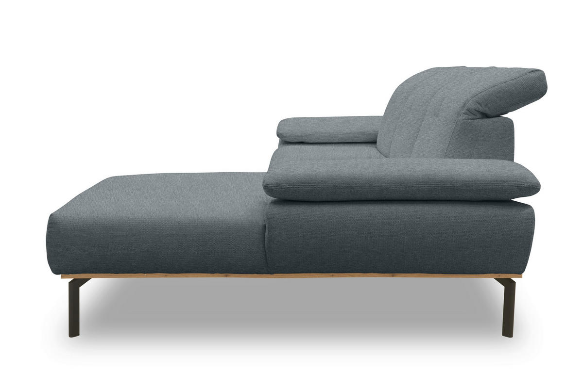 ECKSOFA Grau Mikrofaser  - Wildeiche/Schwarz, Design, Textil/Metall (242/170cm) - MID.YOU