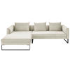 ECKSOFA in Cord Creme  - Creme/Schwarz, Konventionell, Textil/Metall (178/284cm) - Hom`in