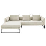 ECKSOFA in Cord Creme  - Creme/Schwarz, KONVENTIONELL, Textil/Metall (178/284cm) - Hom`in