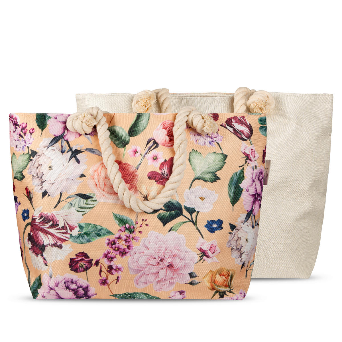 STRANDTASCHE - Gelb/Goldfarben, KONVENTIONELL, Textil (43/60cm)