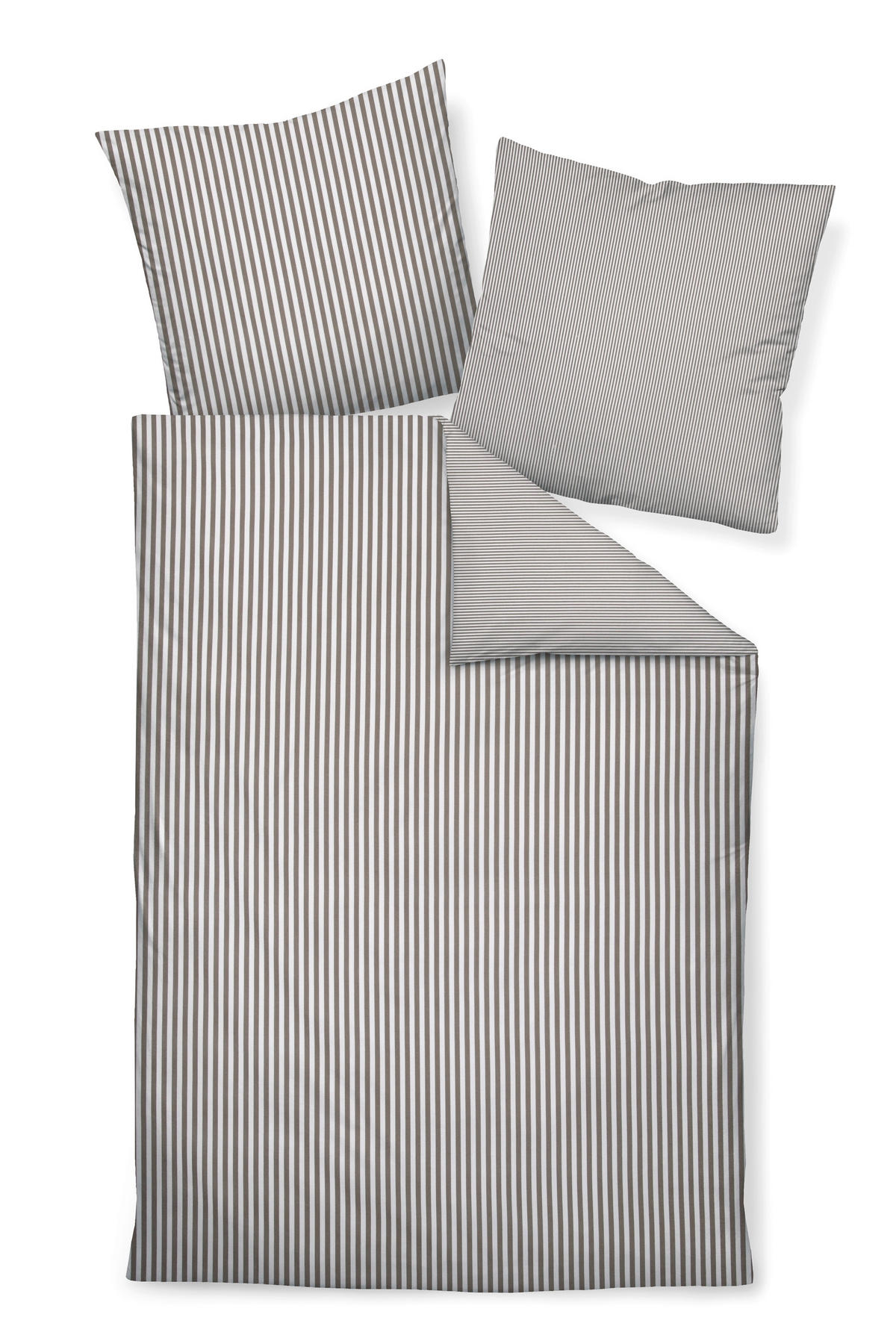 BETTWÄSCHE chinchilla s Flanell 155/220 cm  - Braun/Weiß, Basics, Textil (155/220cm) - Janine