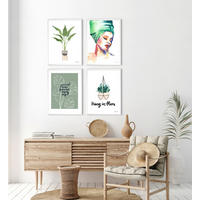 KUNSTDRUCK 30/40 cm  - Weiss/Dunkelgrün, Basics, Papier (30/40cm) - Monee
