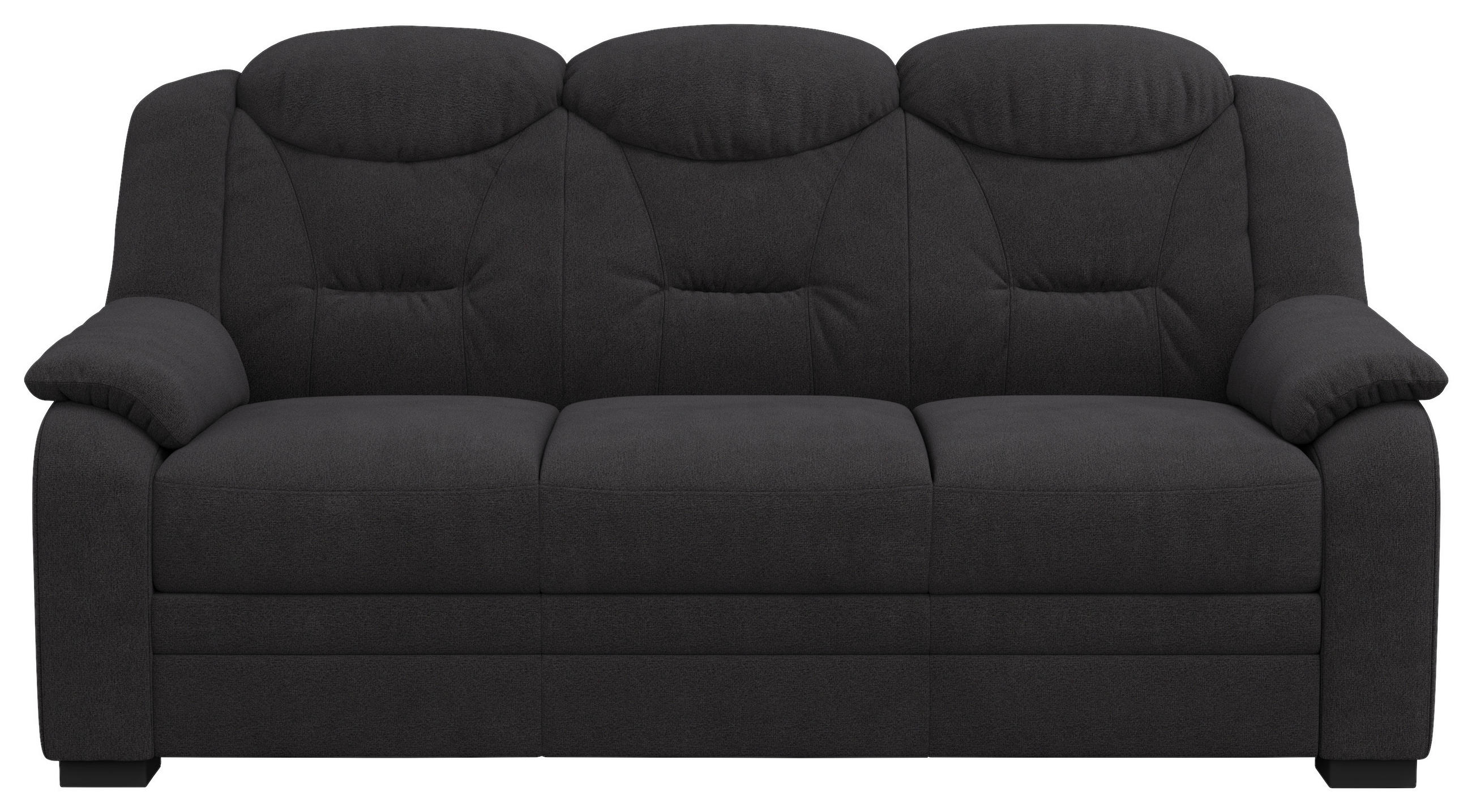 3-SITZER-SOFA in Chenille Schwarz  - Schwarz, Basics, Kunststoff/Textil (189/99/99cm) - MID.YOU