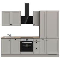KÜCHENLEERBLOCK 270 cm   in Grau, Eiche dunkel  - Eiche dunkel/Schwarz, MODERN, Holzwerkstoff/Metall (270cm) - Nobilia